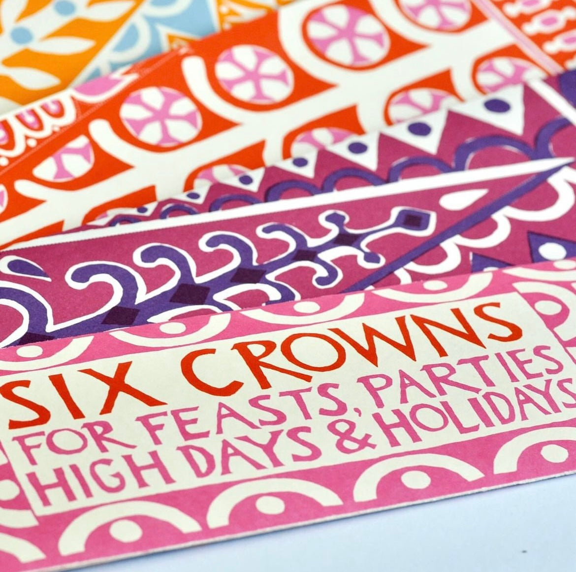 Set of six party crowns